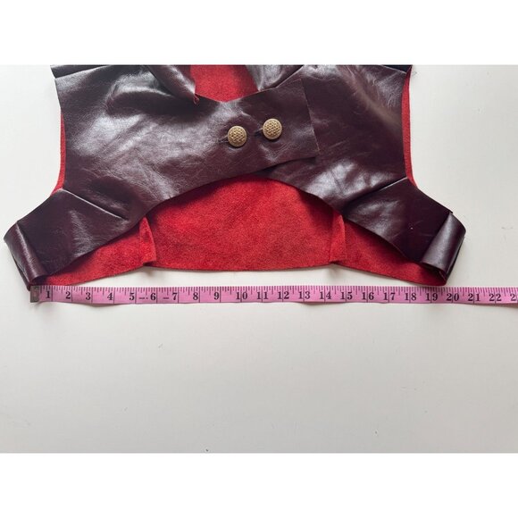 Handmade Maroon Oxblood Red Leather Hood Cowl Cosplay Costume Role Play - Picture 14 of 16